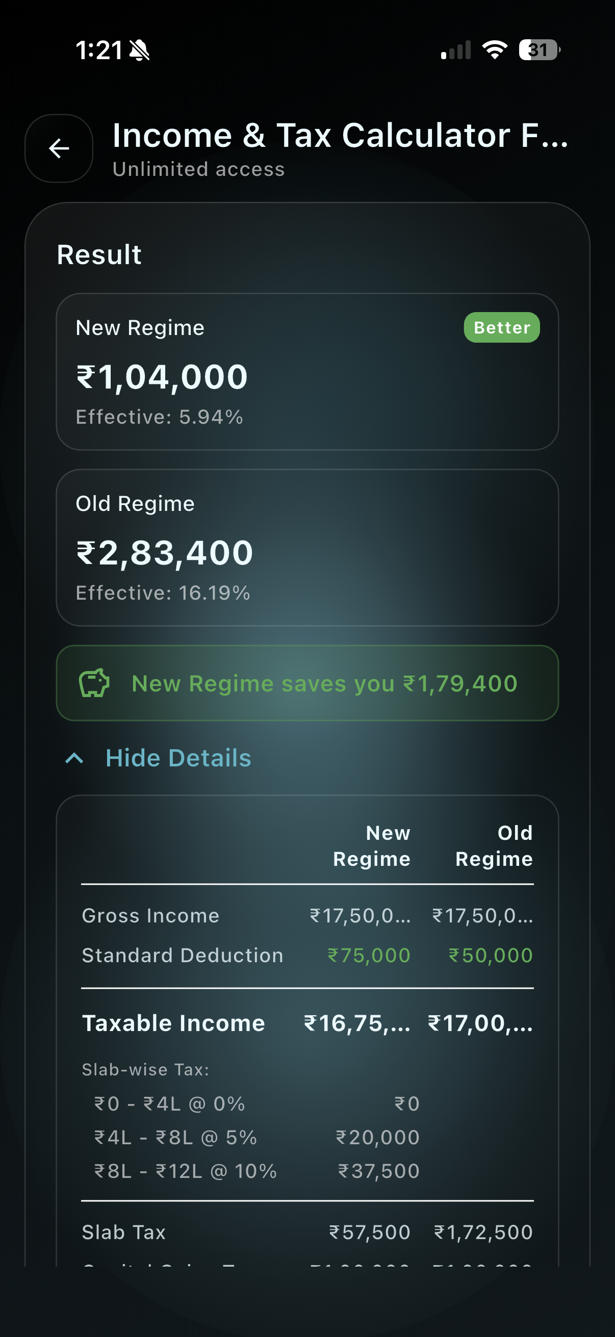 Rohan's Tax Services portrait screen 2